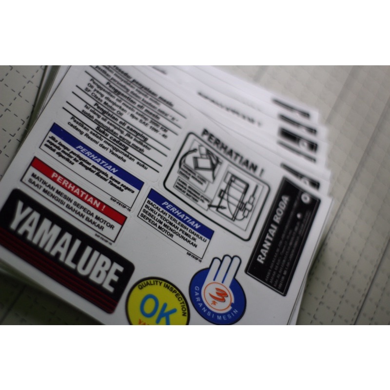 STICKER PELENGKAP WARNING SET DETAIL YAMAHA F1ZR FIZR MIO NOUVO RX KING