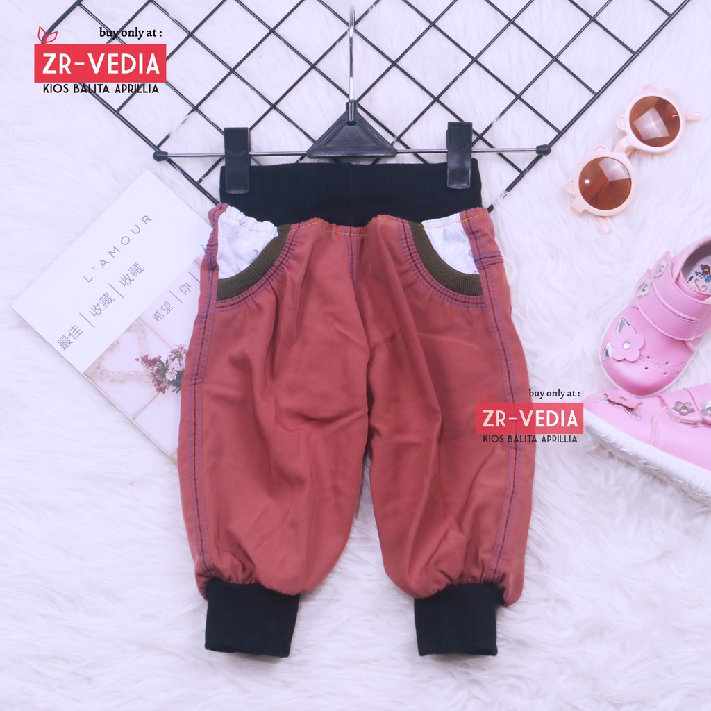 Jogger Lily uk 6-18 Bulan / Celana Anak Perempuan Joger Pants Polos Kantong Outfit Balita