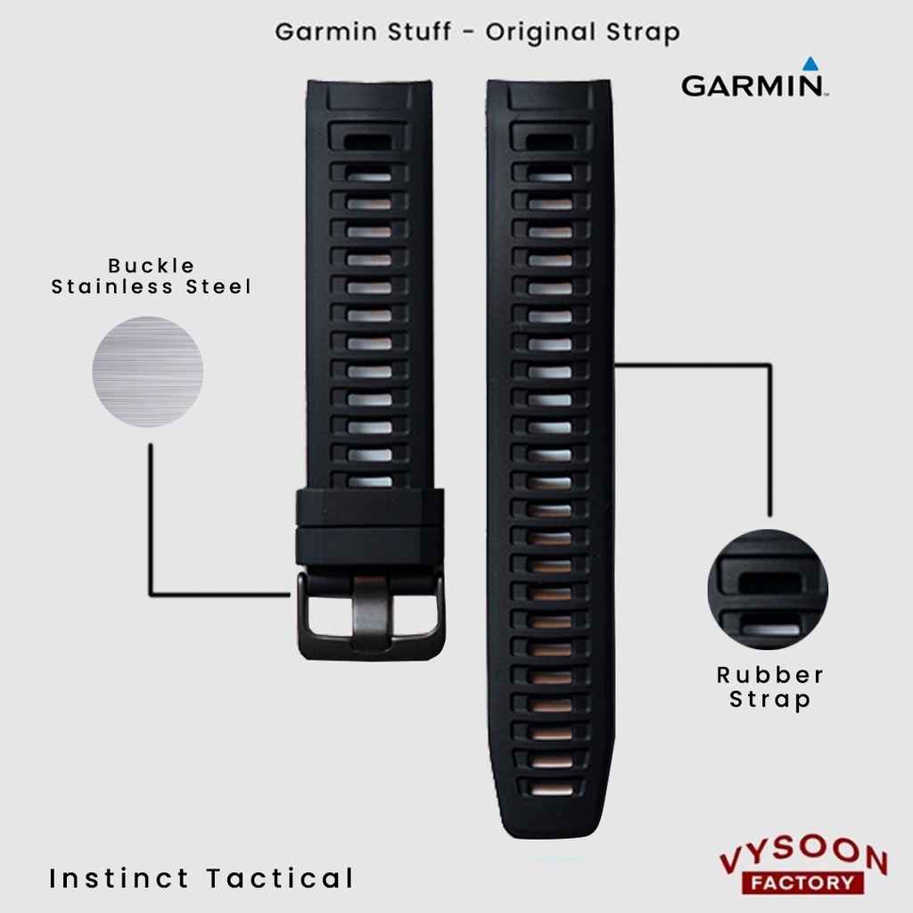 Strap Rubber Smartwatch Garmin Instinct Tactical Original - Black