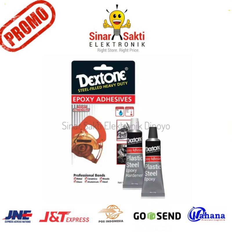 Lem Perekat Besi epoxy Dextone Kayu Kaca Keramik Steel 5 menit 48 gram