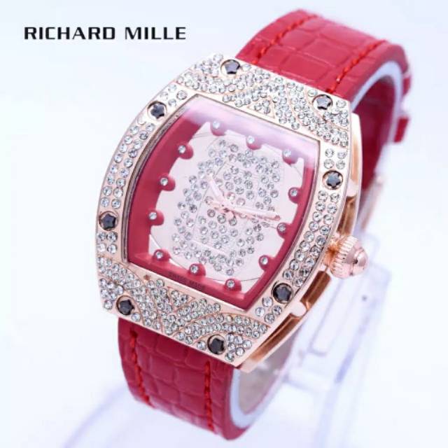 JAM TANGAN WANITA RM LADIES BODY ROSE DIAMOND KULIT
