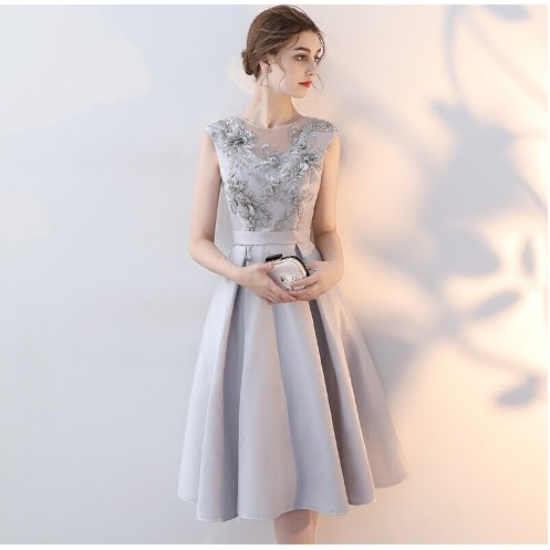 O-Neck Sleeveless Party Dress Evening Cheongsam Flower Oriental Wedding Qipao Elegant Gown 2020