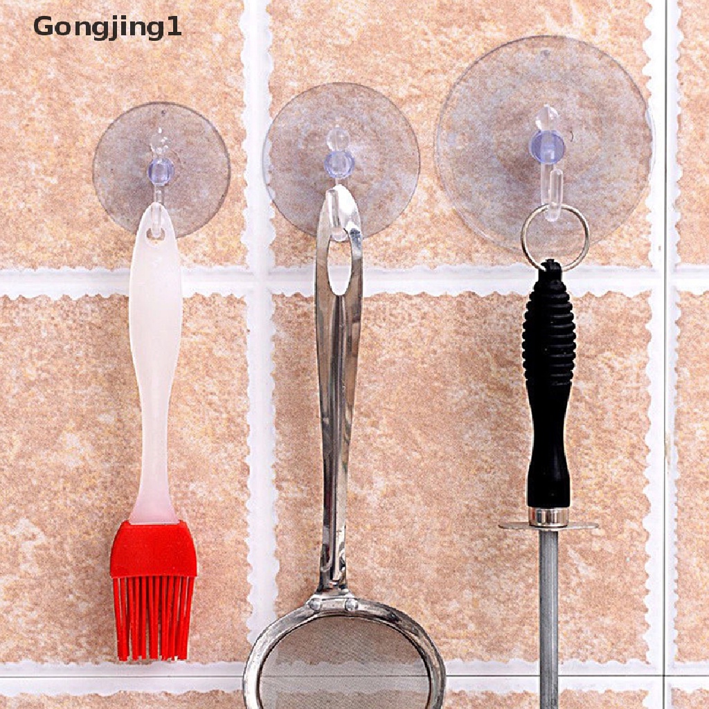 Gongjing1 Kait Gantung Transparan Dengan Suction Cup Untuk Dapur / Kamar Mandi