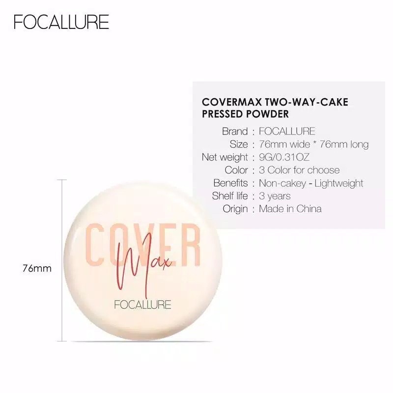 Focallure Covermax Two-way-cake Pressed Powder FA155