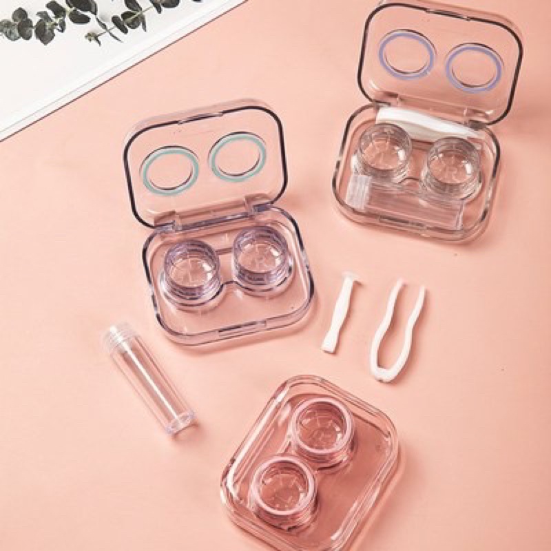 KOTAK SOFTLENS TRAVEL KIT TRANSPARAN PREMIUM DENGAN BOTOL AIR SOFTLENS / LENS CASE KIT PREMIUM