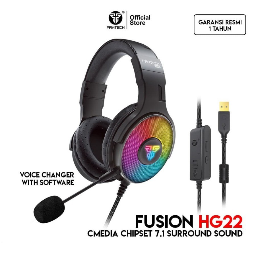 Fantech FUSION HG22 RGB 7.1 Surround Sound - HG22 HG-22 Gaming Headset