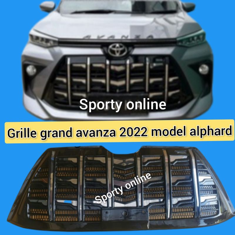 grill grand avanza 2022 model alphard black glossy list chroum