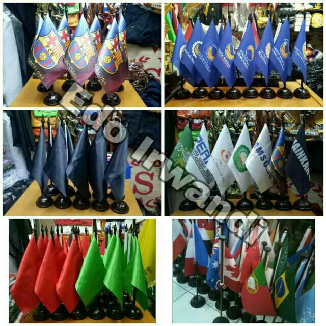 Tiang Bendera Meja Kayu atau Tiang kayu meja dan Bendera Meja Costume Berkualitas