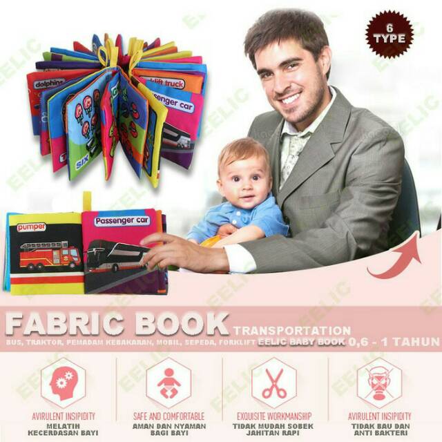 Buku Bayi Kain buku bantal bayi sofbook BU04 Car