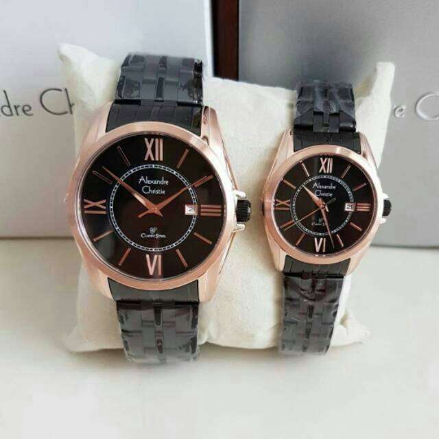 Jam tangan alexandre crhistie ac 8427 black roseGold original