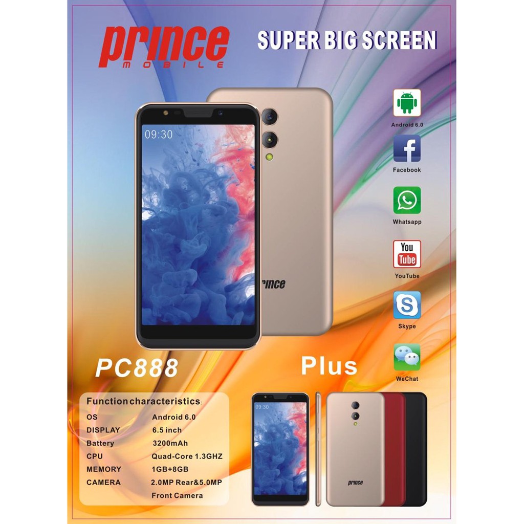 Hp Prince pc-888 pc888 New 3G Layar 6" Inch Ram 1GB Internal 8GB