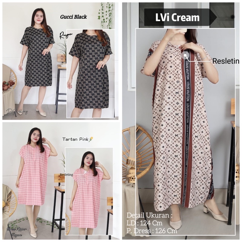 Daster bali Rayon Jumbo LD 110 LD 120 cm Oblong Baju Tidur Dress bali Deyure