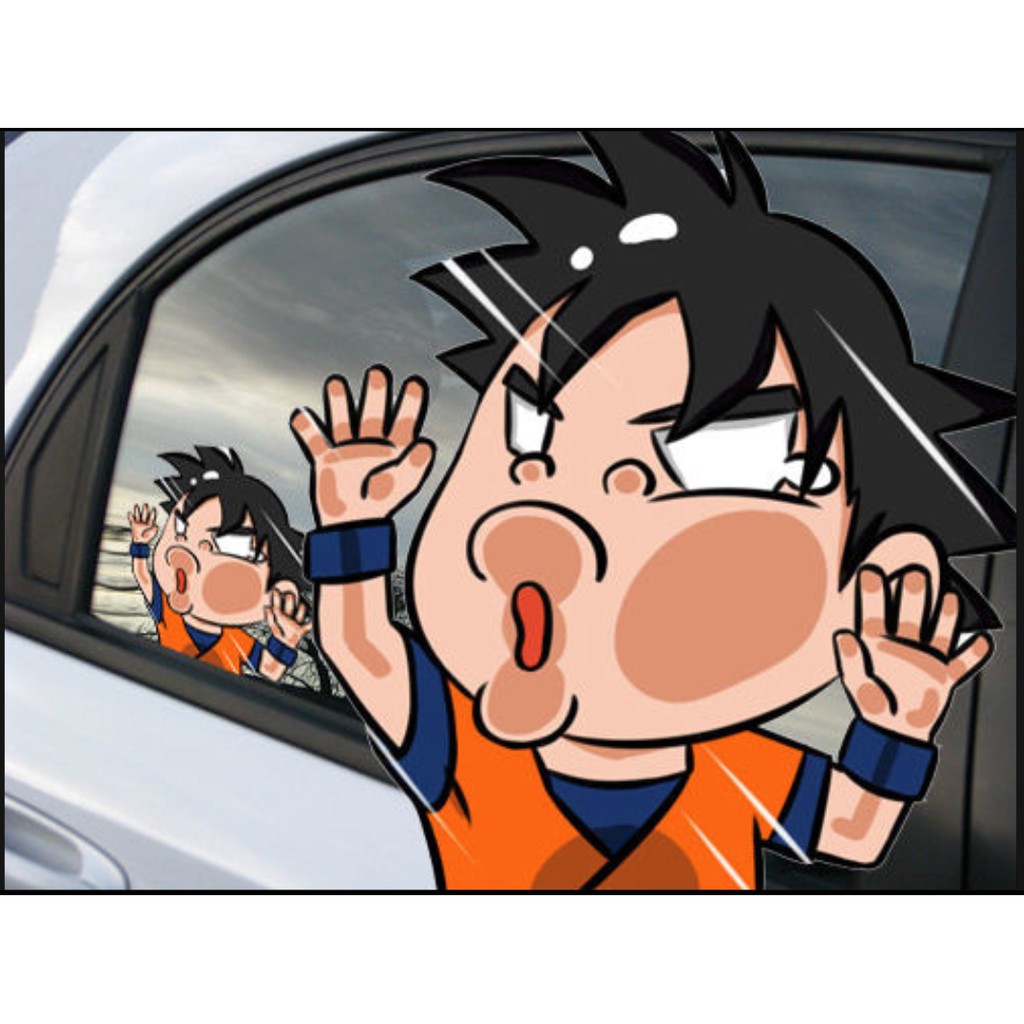 Aksesoris Mobil Stiker Dragon Ball Goku Tabrak Kaca Car Hit the Glass