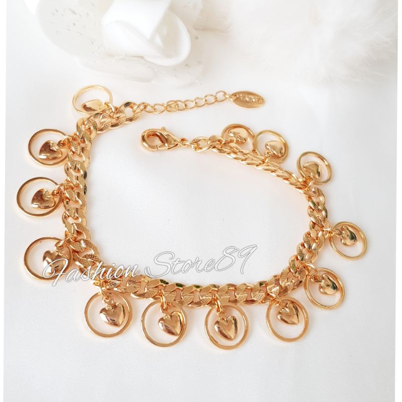 Gelang Jurai Gelang Rantai rumbai Perhiasan Xuping Lapis emas 18K GS6 impor