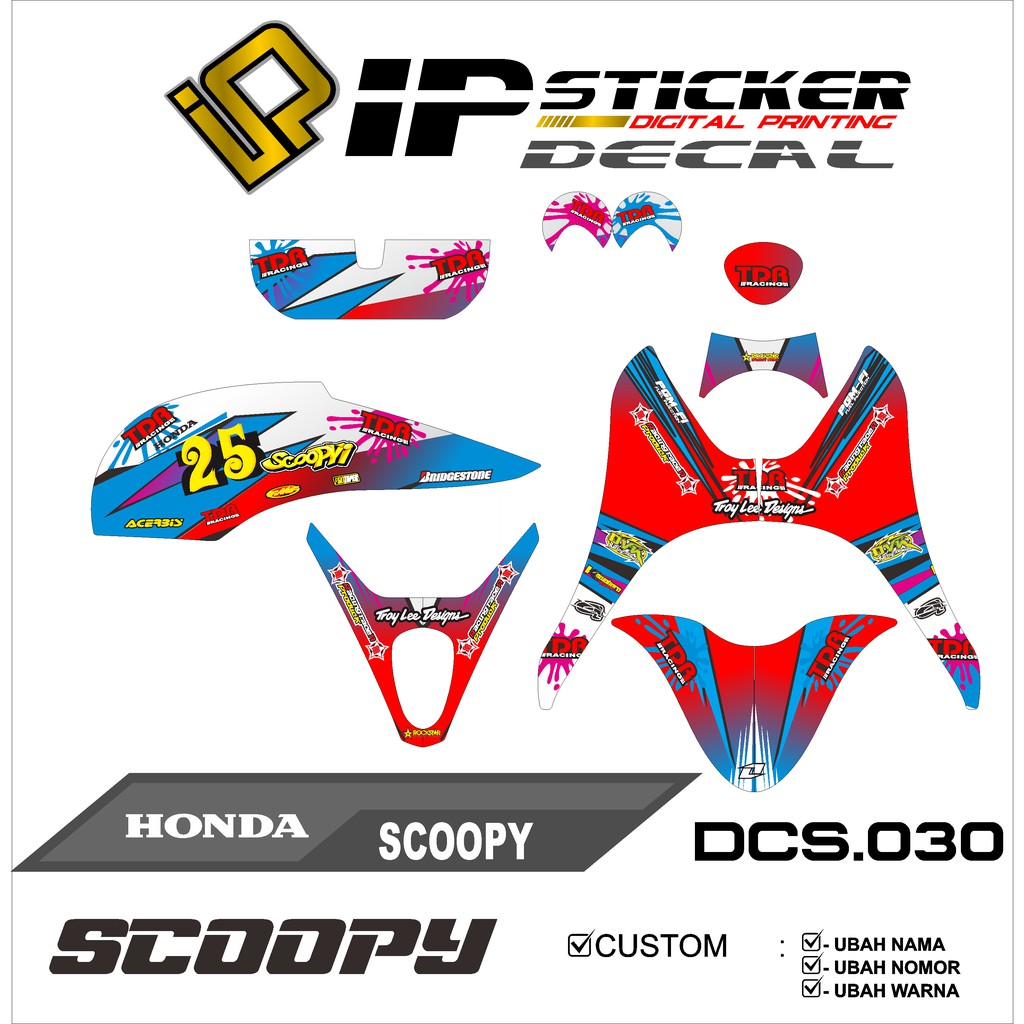 Decal sticker atau full body SCOOPY KARBU / LAMA desain 030