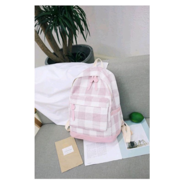 Ransel anak murah backpack korea ransel kotak kotak backpack murah ransel anak tas sekolah anak