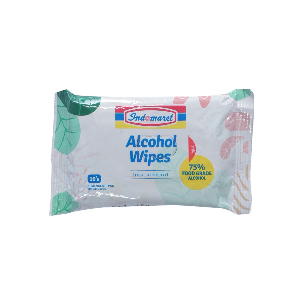 Indomaret Wet Tissue Alcohol 75% Food Grade 10'S