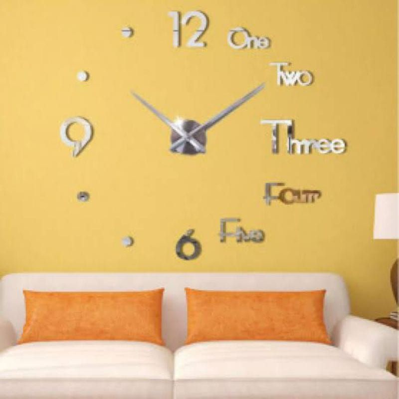 hiasan dinding jam dinding jumbo diy 150cm jam dinding besar dan jumbo jam dinding tempel tembok pajangan dinding hiasan jam dinding aesthetic dinding ruang tamu jam dinding unik jam dinding murah jam dinding gold-CLASIC SILVER