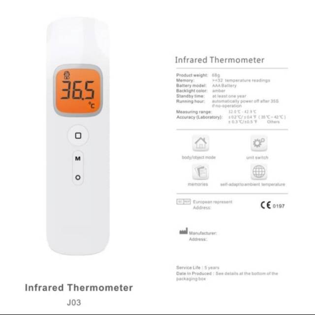 Thermometer Infrared J 03 Thermo Gun Ready Stock