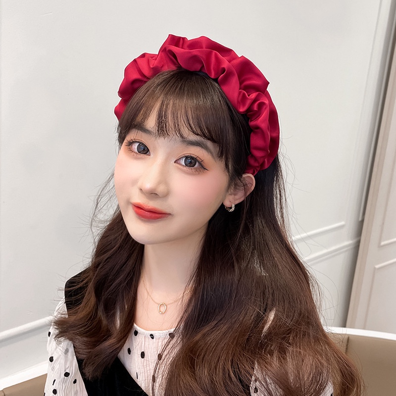 Caliloops Bando Bandana Kerut Scrunchie Nagita Korea Dewasa Lebar Wina