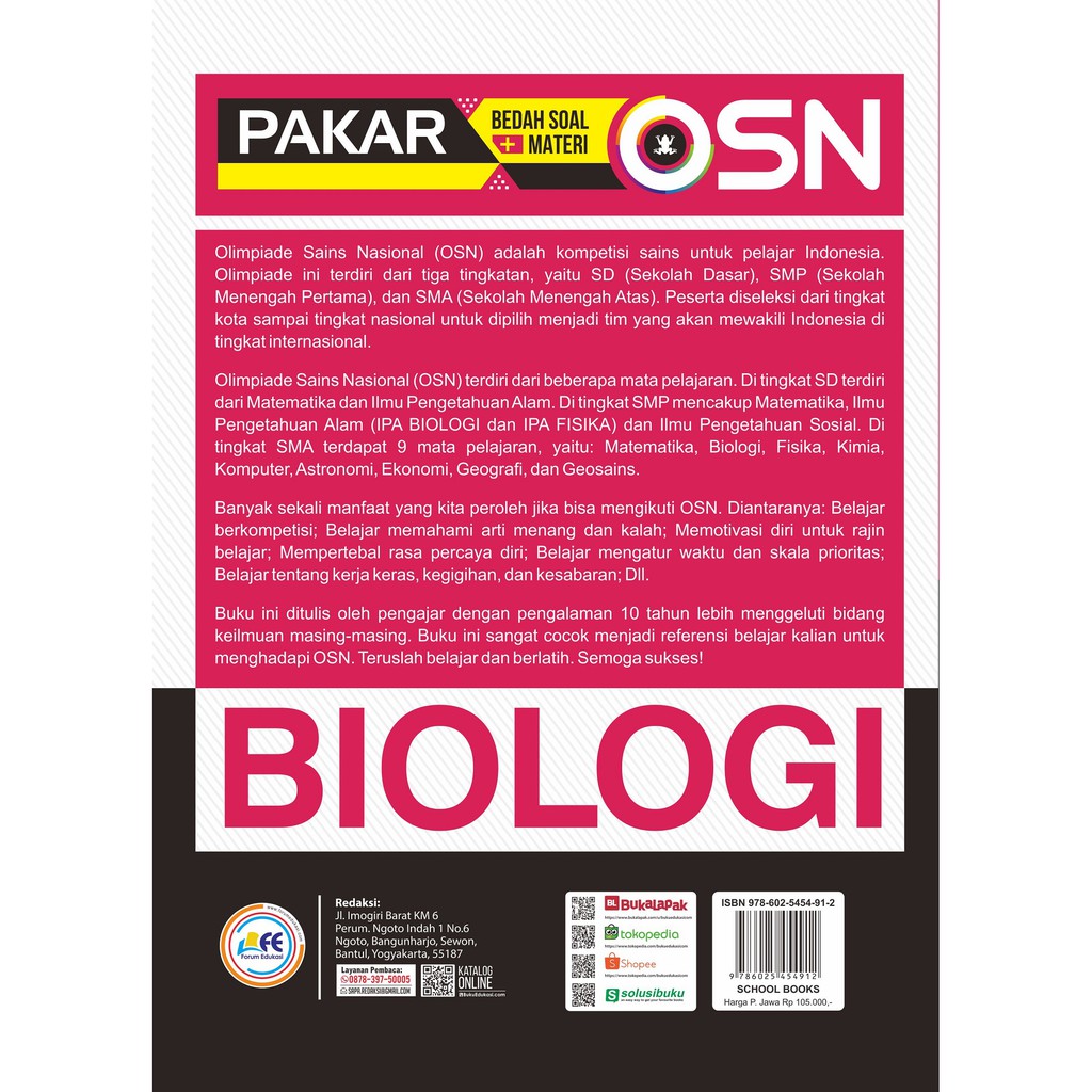 Buku Osn Biologi Smp: Pakar Bedah Soal + Materi (Forum Edukasi)-2