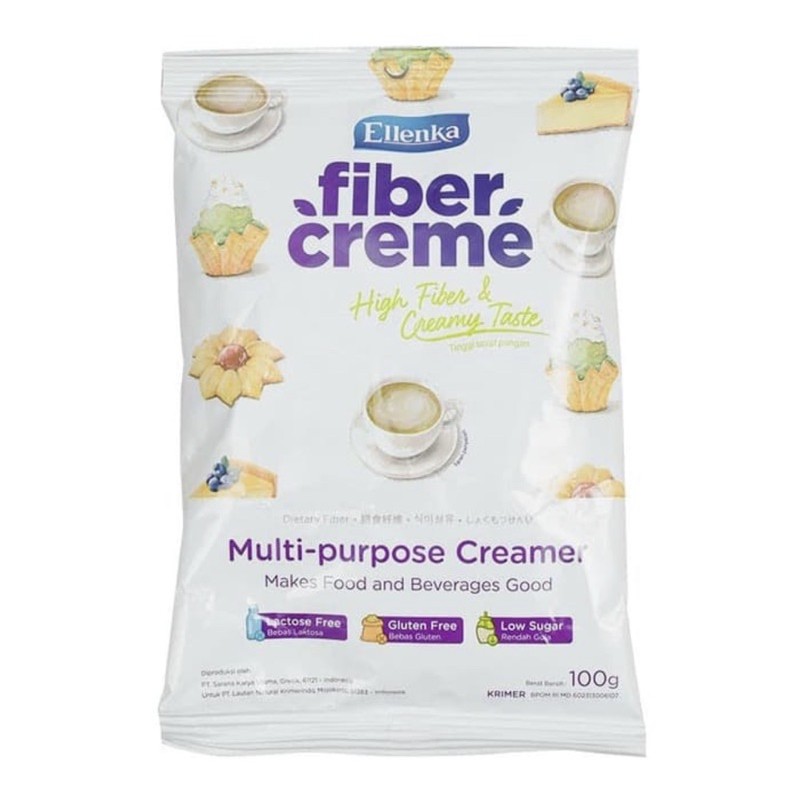 

ELLENKA FIBER CREME SACHET 100G (Krimer Bubuk Serbaguna/ Creamer/ Pengganti Santan dan Susu)