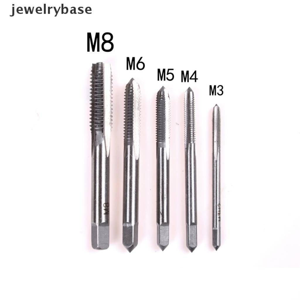 5pcs / Set Alat tapping Tangan Lurus Flute M3 M4 M5 M6 M8 3mm - 8mm