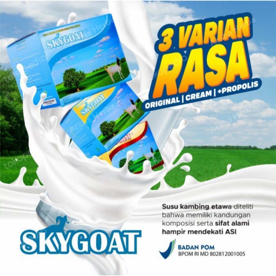 

SKYGOAT - Susu Kambing Etawa Bubuk SKY GOAT Full Cream Vanilla Propolis Coklat