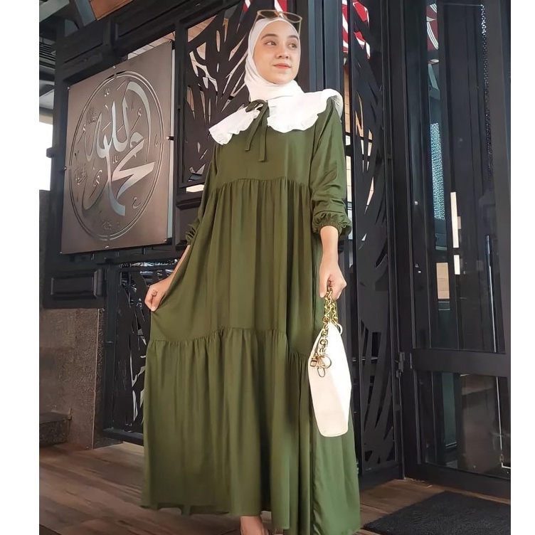 NURRYN BASIC MIDI DRESS | DRESS RAYON | DRESS POLOS | DRESS RENDA | DRESS KERAH | GAMIS POLOS | LEVO