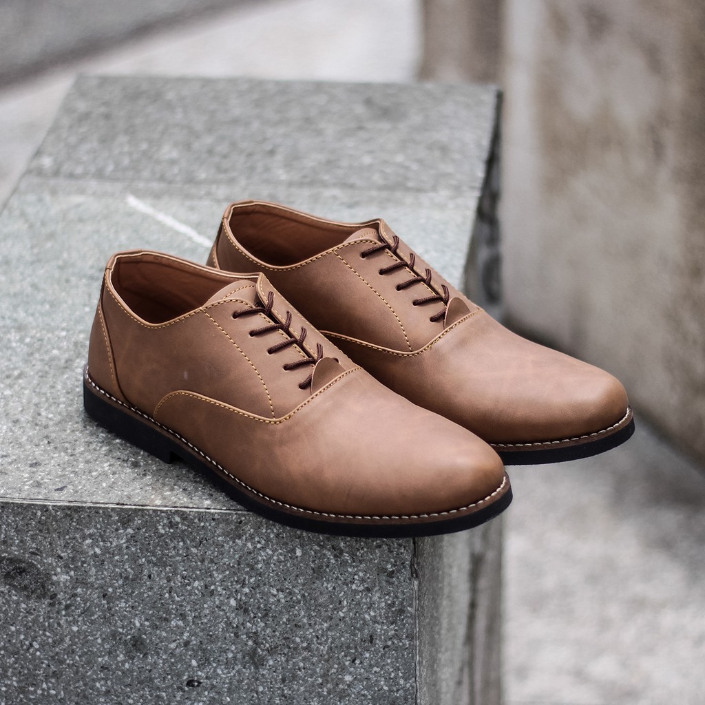 Dembble Brown | 39-45 | Sepatu Pantofel Kerja Kantor Kuliah Pria/Men Laces Oxford Footwear | FORIND x Lvnatica