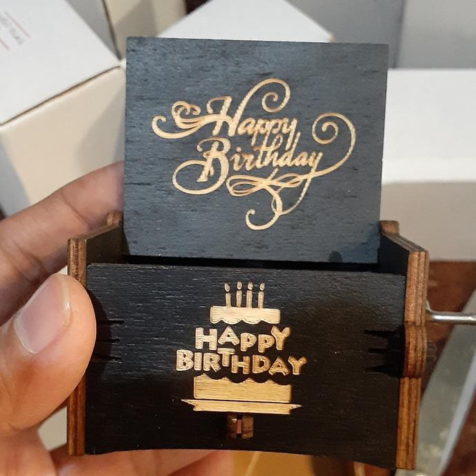 Musik Box Kado Ultah Kotak Musik Happy Birthday Hitam Coklat Hadiah Ulang Tahun Hitam Shopee Indonesia