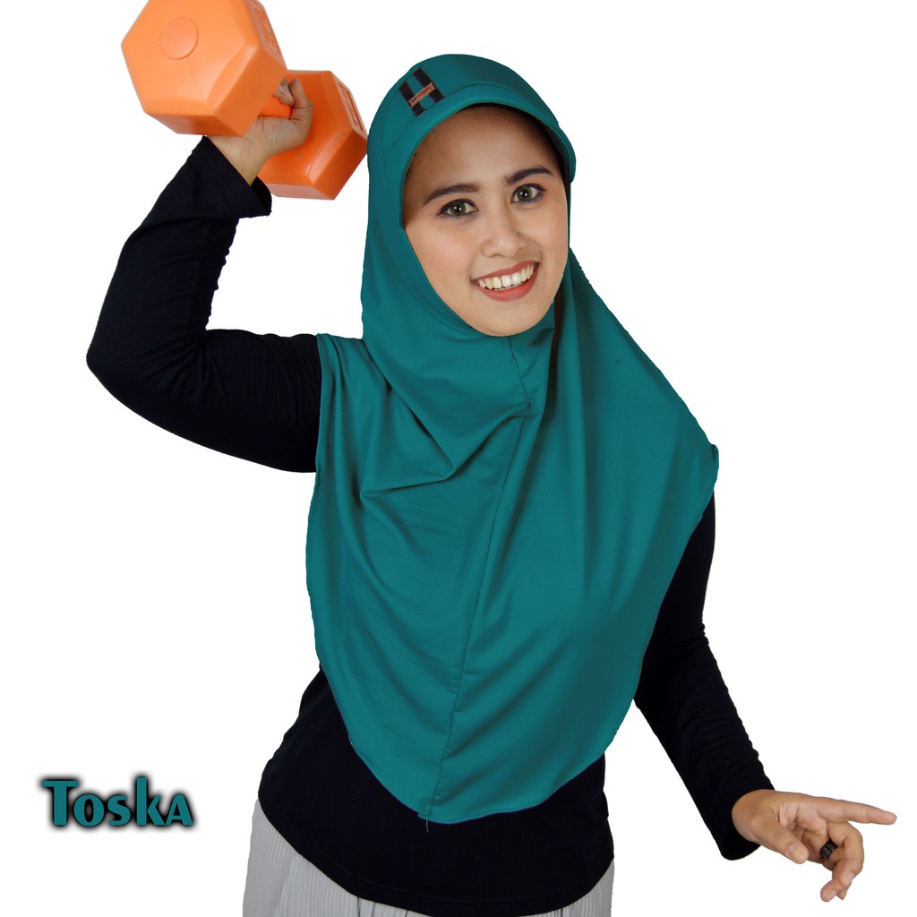 DAFFA moeslem/HIJAB SPORTY/KERUDUNG TOPI JERSI-Toska