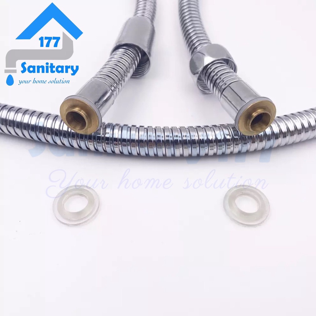 Selang Shower STAINLESS 150 Cm F1- Selang air flexible hose fleksibel stenlis kloset shower nut brass closet mandi 150cm 1.5meter