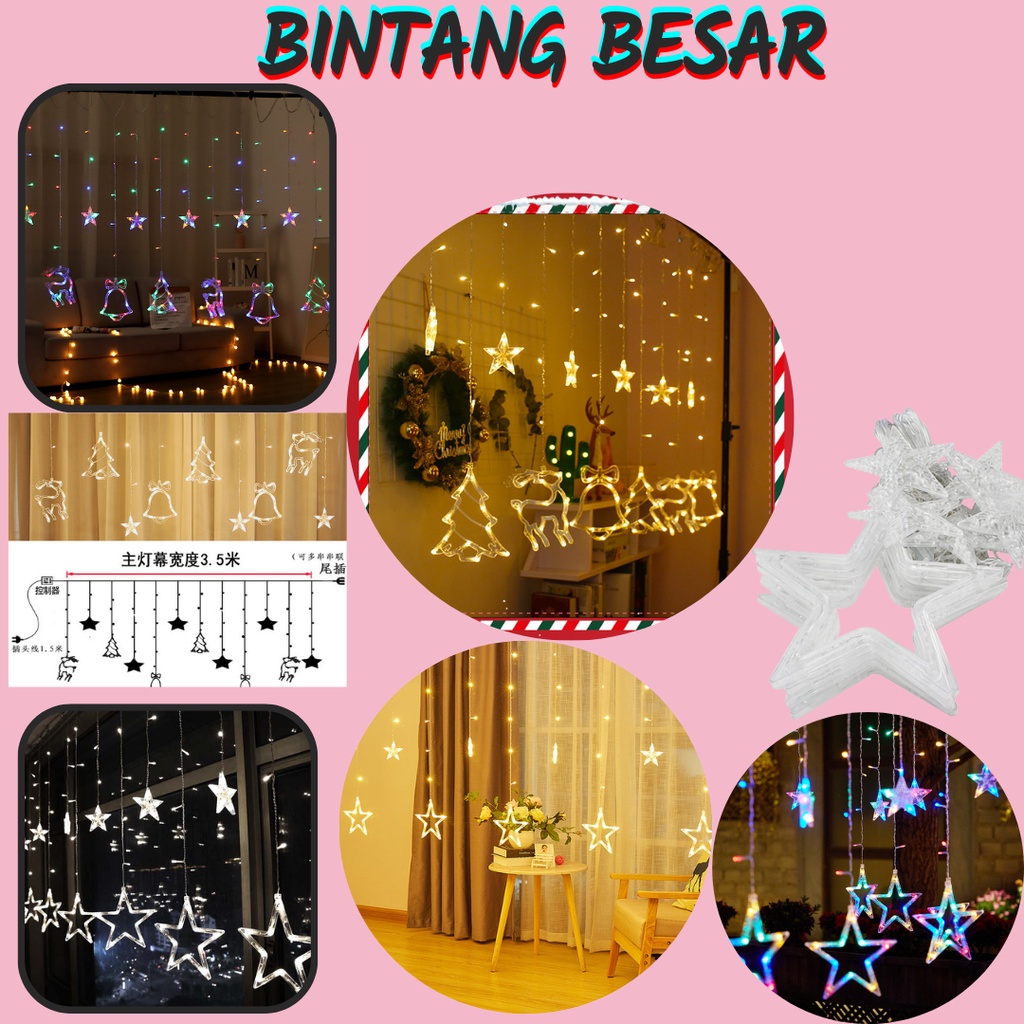 Lampu Dekorasi Bintang Besar Star LED Star Lampu Dekorasi Bintang Besar Bulan Christmas