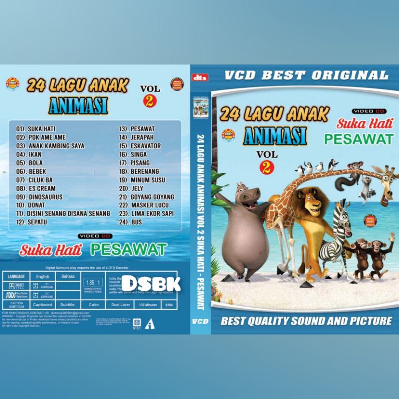 Vcd musik 24 Lagu anak Animasi Vol 2