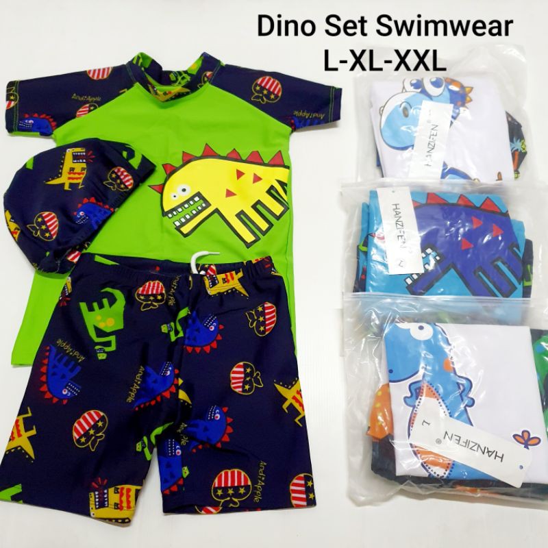 Dino Set Swimwear / Baju Renang Anak Laki Laki - Dino