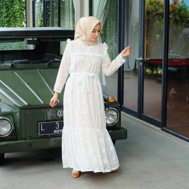 ꧁𓊈𒆜𝔢𝔩𝔦𝔷𝔦𝔞.𝔠𝔩𝔬 𒆜𓊉꧂ Outfit Gamis Syari Brukat Tile Mutiara Sabrina Mix Velvet Jumbo Tile Gamis Wanita Terbaru / Dress Wisuda/ Baju Muslim Wanita Terbaru /Gamis Tile Dotti/ Dress Gamis Seragam/Dress Bridsmaid/ Gamis Remaja-3