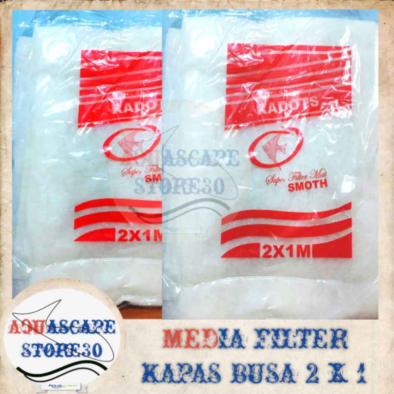 kapas busa filter 2x1 / kapas busa filter aquarium / kapas busa filter kolam / kapas busa filter / m