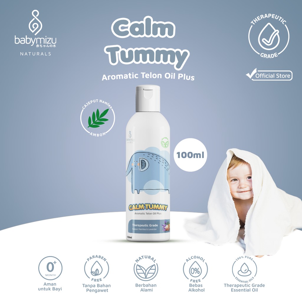 BABYMIZU Calm Tummy - Minyak Telon Natural No Synthetic Fragrance (100 ml)