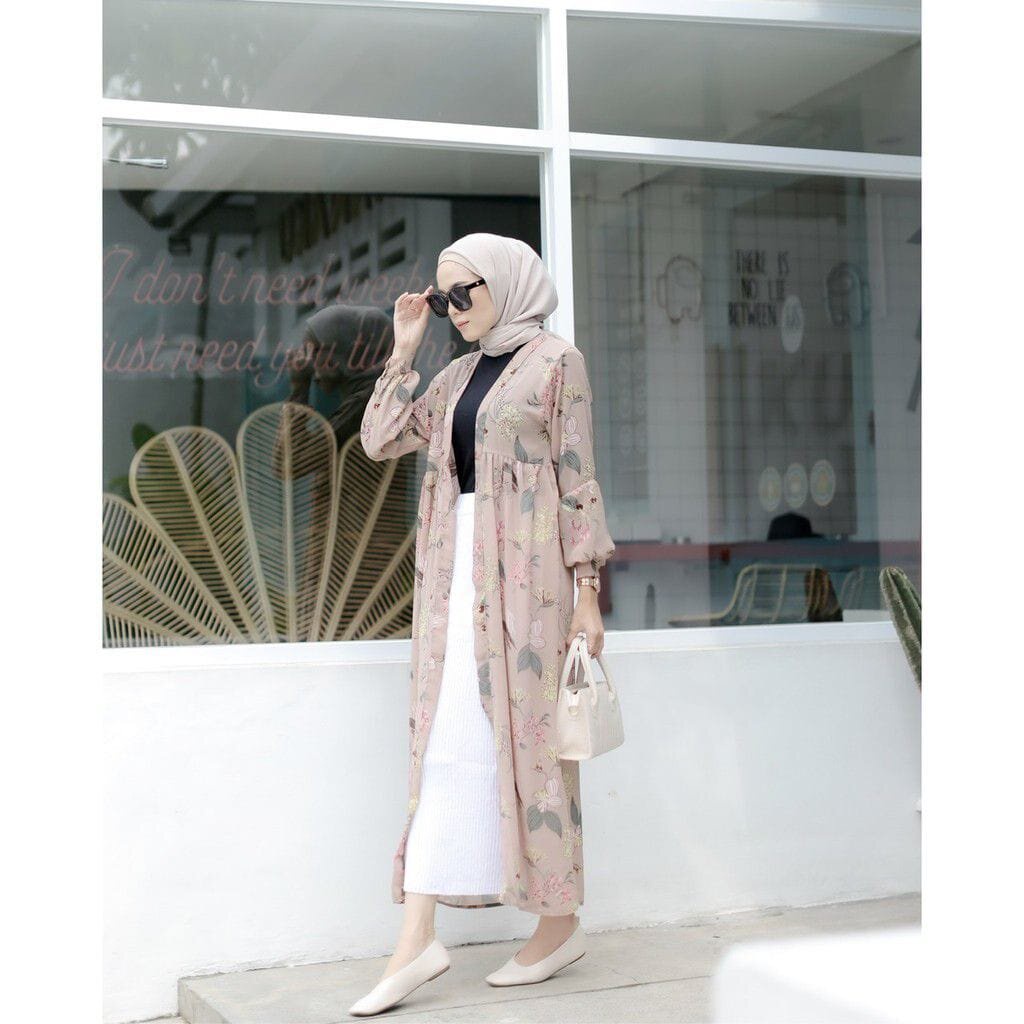 long cardigan flowerzee ceruty I long outer panjang wanita I longcardi premium ceruti I korean outer