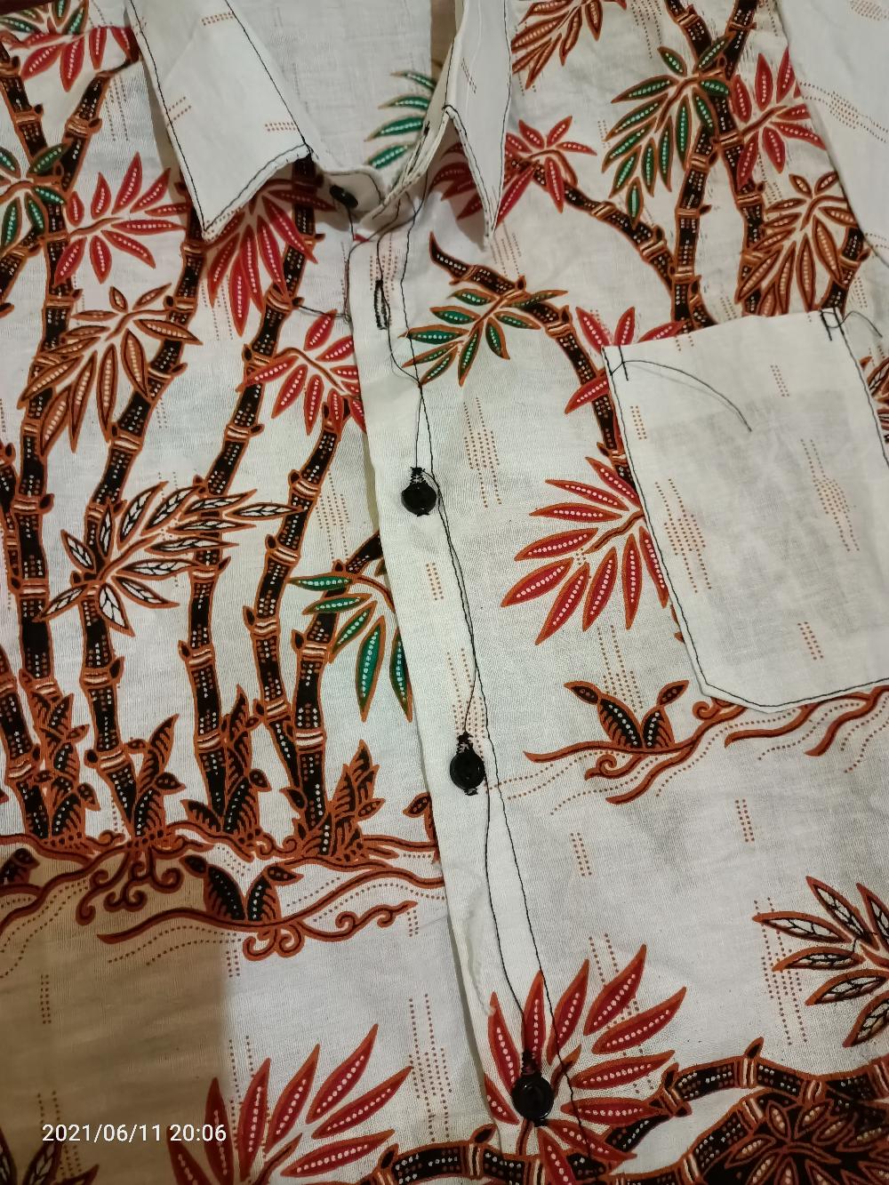 Batik Couple Keluarga Sania Ruffle Ori Ndoro Jowi Dnt Motif Bambu Putih