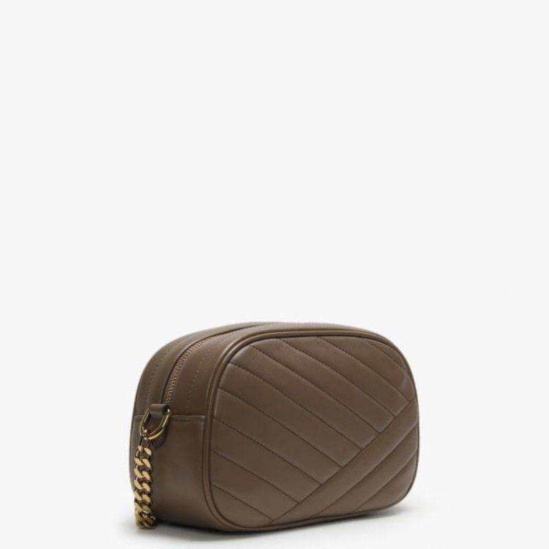 Tory Burch Kira Chevron Small Camera Bag Taupe