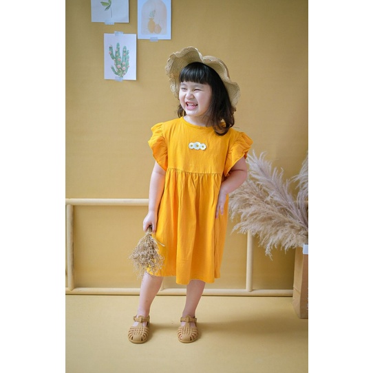 Smilee Dress Bunga 1 - 5 Tahun Dress Flower Ruffle Dress Ruffle Flower Anak Perempuan CBKS S24