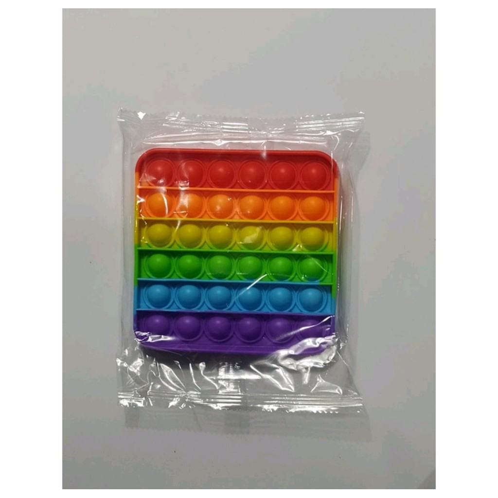 pop IT rainbow jumbo murah banget/12cm pop IT pelangi-kotak