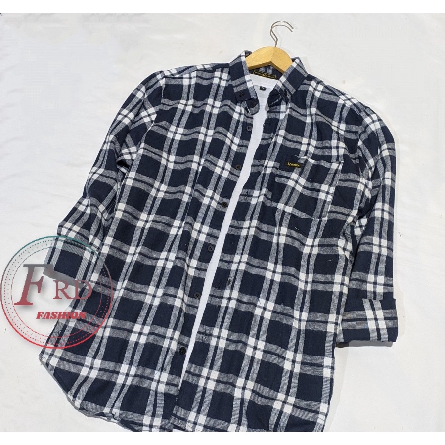 Kemeja flanel impor lengan panjang pria wanita premium distro | HOT PRODUK Unisex Basic Polos Panjang Hitam Terbaru 2022 Motif Kotak Kotak OVERSIZE TARTAN SHIRT GUILEN CHELSEA Gori Black Berkualitas