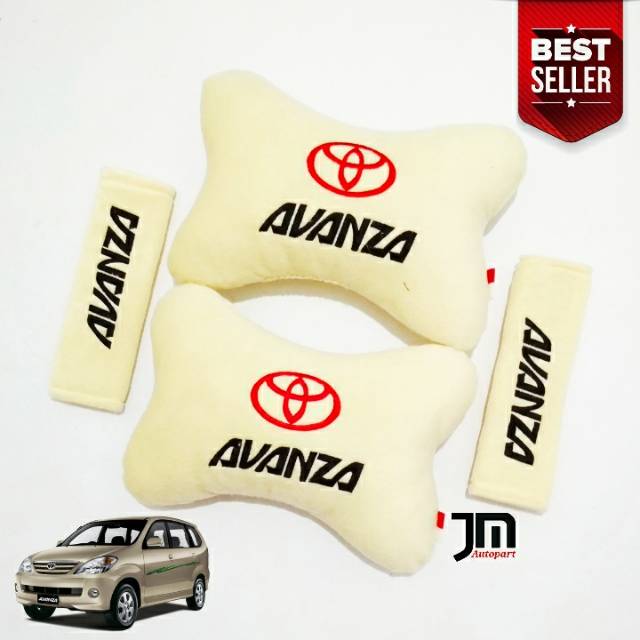 Bantal mobil leher headrest carseat Toyota avanza set custom