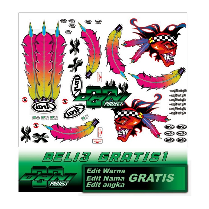 

water decal helm motif russel(BUKAN STIKER)