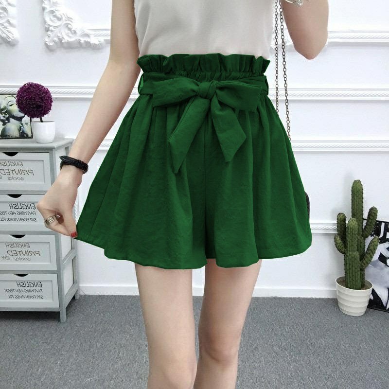 Celana HotPant Ribbon Bahan moscrepe