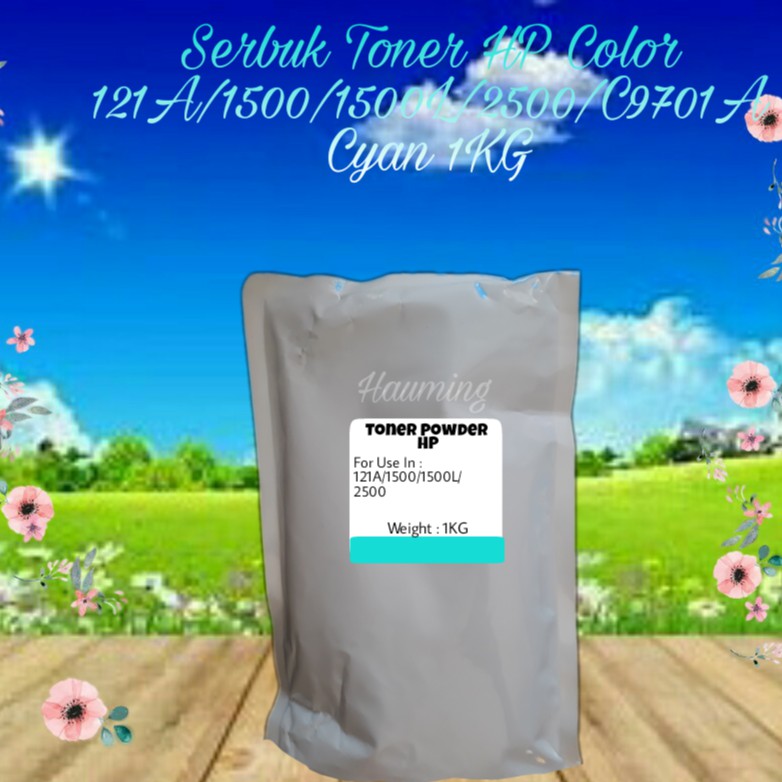 Serbuk Toner Color HP 121A For Use LaserJet 1500 1500LXI 2500 2500LSE C9704A C9701A Cyan 1kg