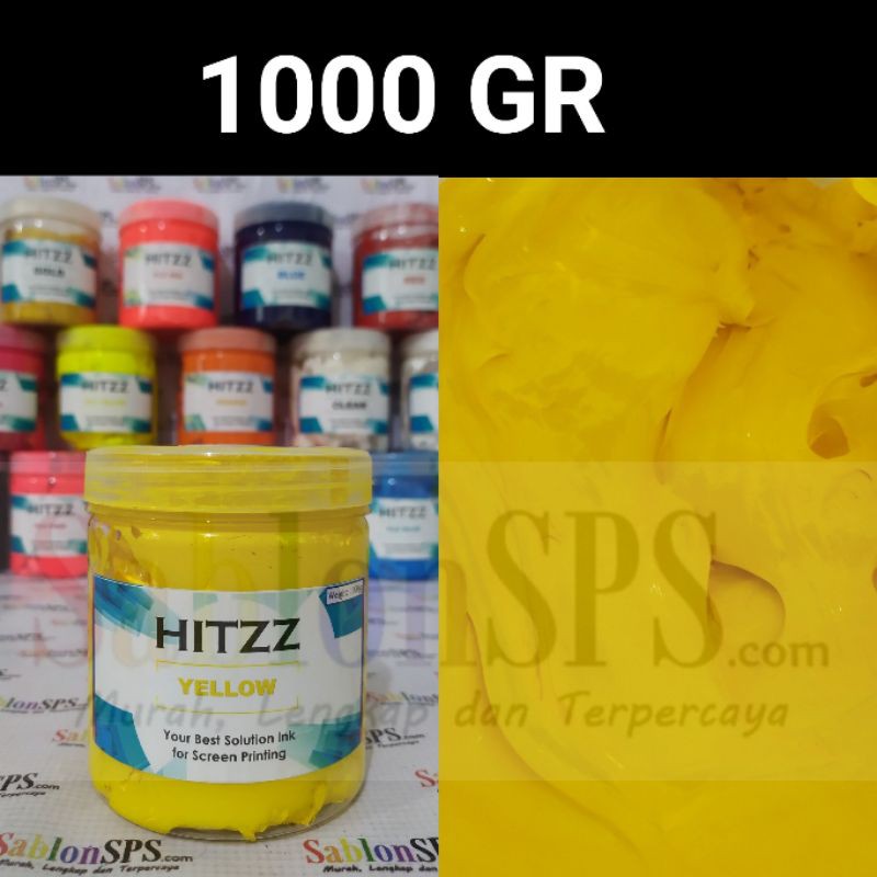 TINTA PLASTISOL KUNING DISTRO CLOTHING 1KG HITZZ